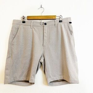 Halsey Sport Breakwater Performance Golf Shorts 35 Tan/White Stretch Pockets